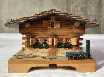 Wood Cabin Music Box