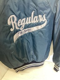 Sharp Vintage Bomber! The Jacket Features 'Regulars' In A Classic Script Font With 'The Spot'
