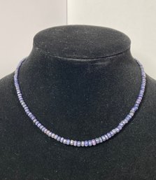 Dainty Small Blue Faceted Sapphire Beaded Necklace