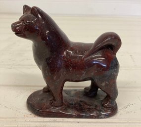 Hand Carved Stone Dog Figurine