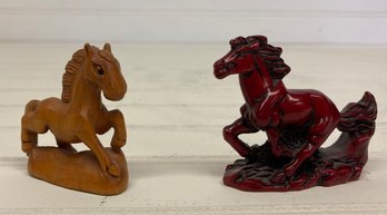 Carved Wood Horse Small Sculptures