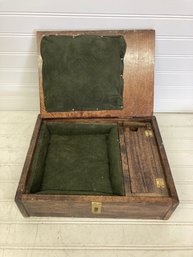 Handmade Old Treasure Box- Padded/ Upholstered Wooden Box With Lidded Compartment