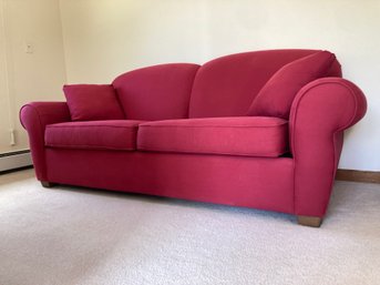 Red Canvas Sleeper Sofa- See Photos