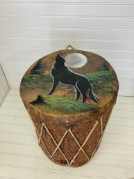 Howling Wolf Artist Painted Drum
