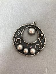 Lg Sterling Decorated Hoop- Stamped Mexican Taxsco Silver