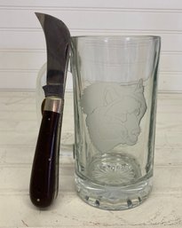 Wolf Mug And Vintage Folding Pocket Knife