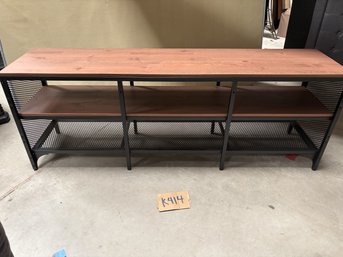 Long Wood & Metal Shelf/console - Great Storage & Display