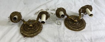 Vintage Brass Electric Candle Sconces