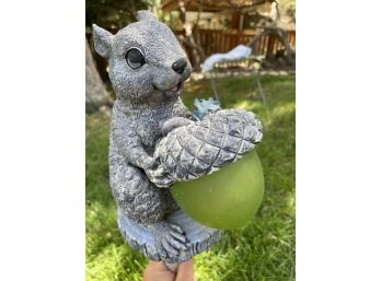 Squirrel & Acorn Garden Art