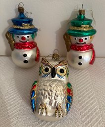 Vintage Polish Mercury Glass Christmas Ornaments