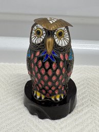 Brass Cloisonne Owl