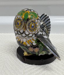 Brass Cloisonne Owl