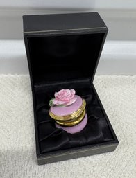 Hand Painted English Ashley Copper Enamels Trinket Box
