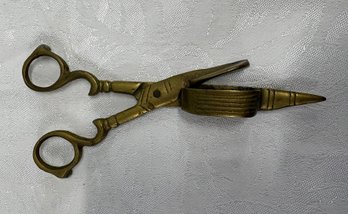 Vintage Brass Candle Wick Snuffer Scissors