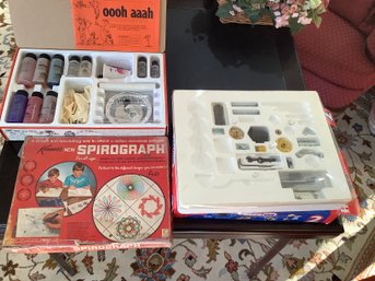 Games For Parts- Erector Set , Spirograph & Chemistry Set