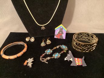Enamel Bracelet, Earrings , Breast Cancer Pin & More