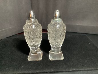 Vintage Crystal Salt And Pepper Shakers