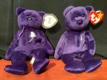 2 Diana Princess Memorial Fund Beanie Babies