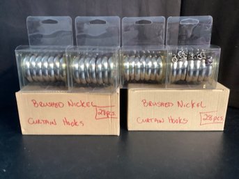 NEW-BRUSHED NICKLE DRAPERY HOOKS