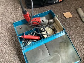 MILWAUKEE 1/2 DRILL W/ METAL CARRY BOX