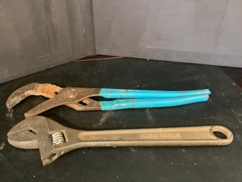 Klein 15 Adjustable Wrench & Channel Lock Pliers