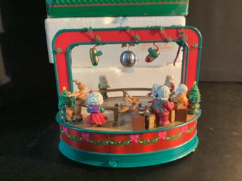 Santas Skating Rink, & Pair Of Wine Glasses