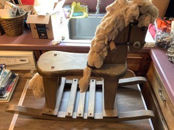 Vintage Wood Rocking Horse