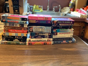 Collection Of VHS Titles Including Barbie Work Out