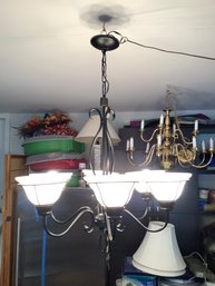 Romanesque Smoky Sugar Glass Shade Chandlier