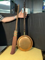 Copper Bed Warmer & Broom