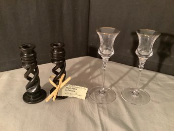 2 Pairs Of Candle Holders
