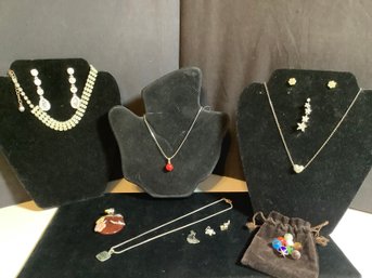 Great Big Costume Jewelry Pendants, Necklaces W/ Interchangeable Stones-see Description