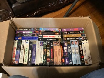 Box Of Over 40 VHS Tapes