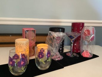 HAND PAINTED Martini Glasses, Drinking Glasses & MORE