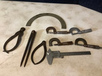 Box Of Precision Tools Calipers & More
