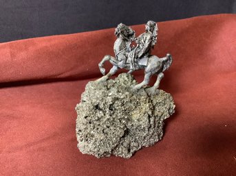 Pewter Native American On Pyrite Base