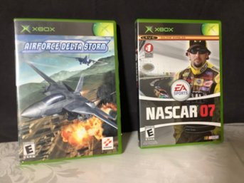 XBox  Game Discs-  Air Force Delta Storm And NASCAR W/ Manuals