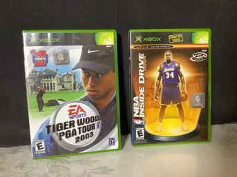 XBox  Game Discs-  Tiger Woods PGA Tour & NBA Inside Drive W/ Manuals