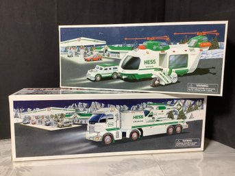 New-Hess 2001 Helicopter With Motor Cruiser  &  2006 Toy Truck & Helicopter Lot 2