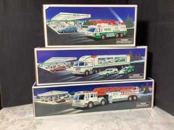 New In Box-Hess Emergency  Truck, Toy Truck And Racer, Fire Truck Lot 1