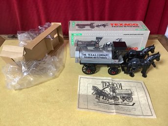 New In Box Texaco 1991 Die Cast Metal Horse And Tanker Bank