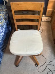 Wood Swivel Chair  On Rollers