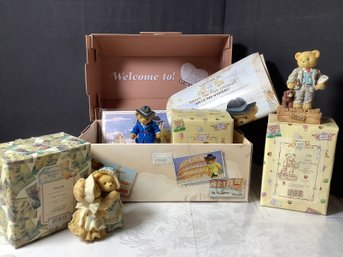 Cherished Teddies-New Welcome To A Bears Travel Life With Additional Figurines- See Description.