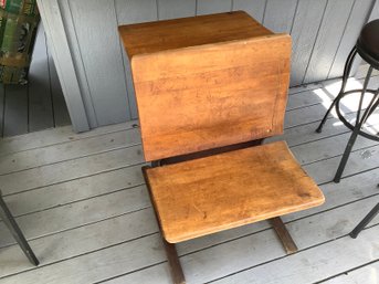 Antique Wood Student Desk