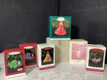 Keepsake Ornaments In Boxes Including Barbie  Collector Series, Thomas The Train & Crayola Crayon