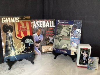 Yankees 1987 Yearbook, Giants 1987 Yearbook, Inside Baseball & Troy Aikman Ornament