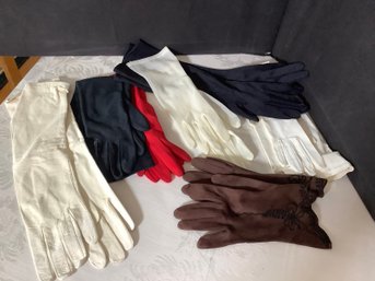 Vintage Gloves 7 Pair Including Kid Skin Ecru Pair-see Photos