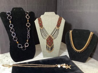 Erwin Pearl Necklace & Hand Beaded Necklace-Better Costume Jewelry