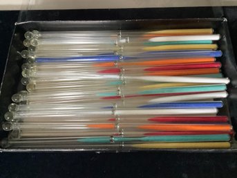 Very Unique Glass Stirrers-group  Of 24
