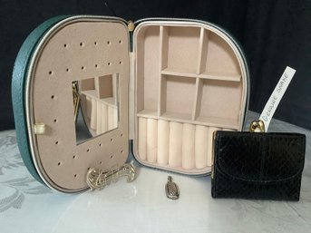 New-Travel Jewelry Container & Genuine Snake Wallet